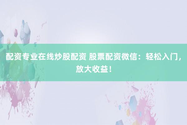配资专业在线炒股配资 股票配资微信：轻松入门，放大收益！