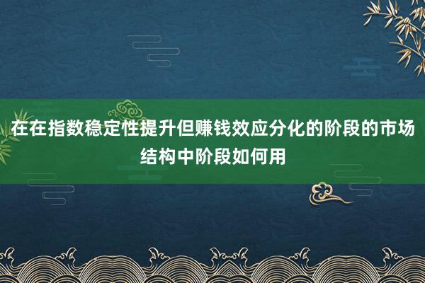 在在指数稳定性提升但赚钱效应分化的阶段的市场结构中阶段如何用