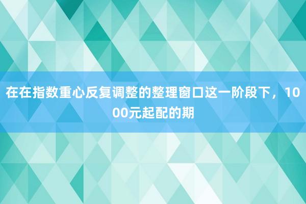 在在指数重心反复调整的整理窗口这一阶段下，1000元起配的期