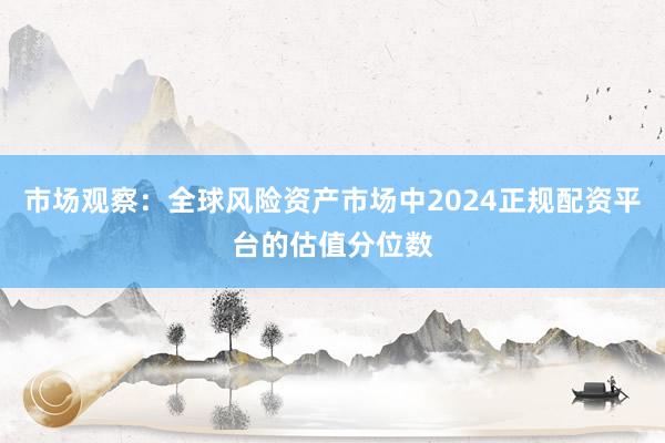 市场观察：全球风险资产市场中2024正规配资平台的估值分位数